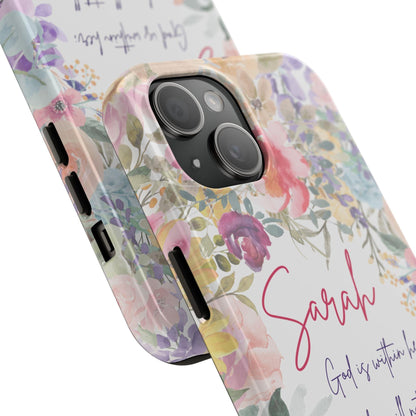 Personalized Floral Phone Cover with Bible Verse Psalm 46:5 - Joyful Moments Market