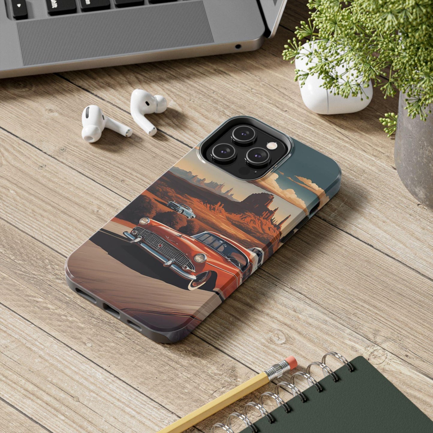 Retro Desert Car Phone Case | Route 66 Vibes for iPhone & Samsung - Joyful Moments Market