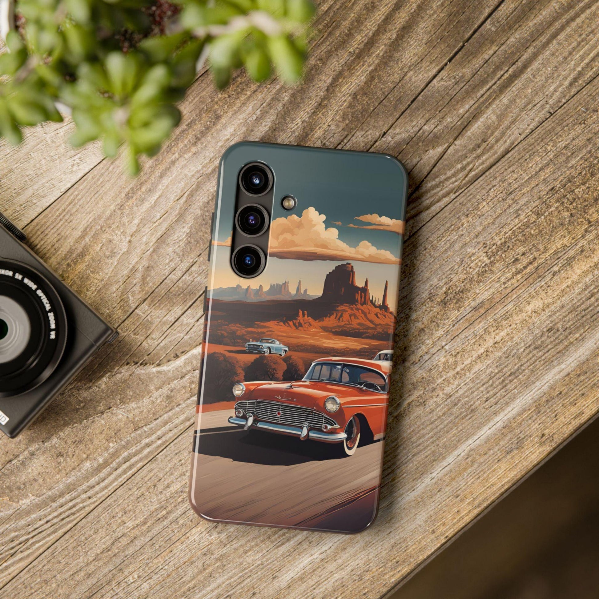 Retro Desert Car Phone Case | Route 66 Vibes for iPhone & Samsung - Joyful Moments Market