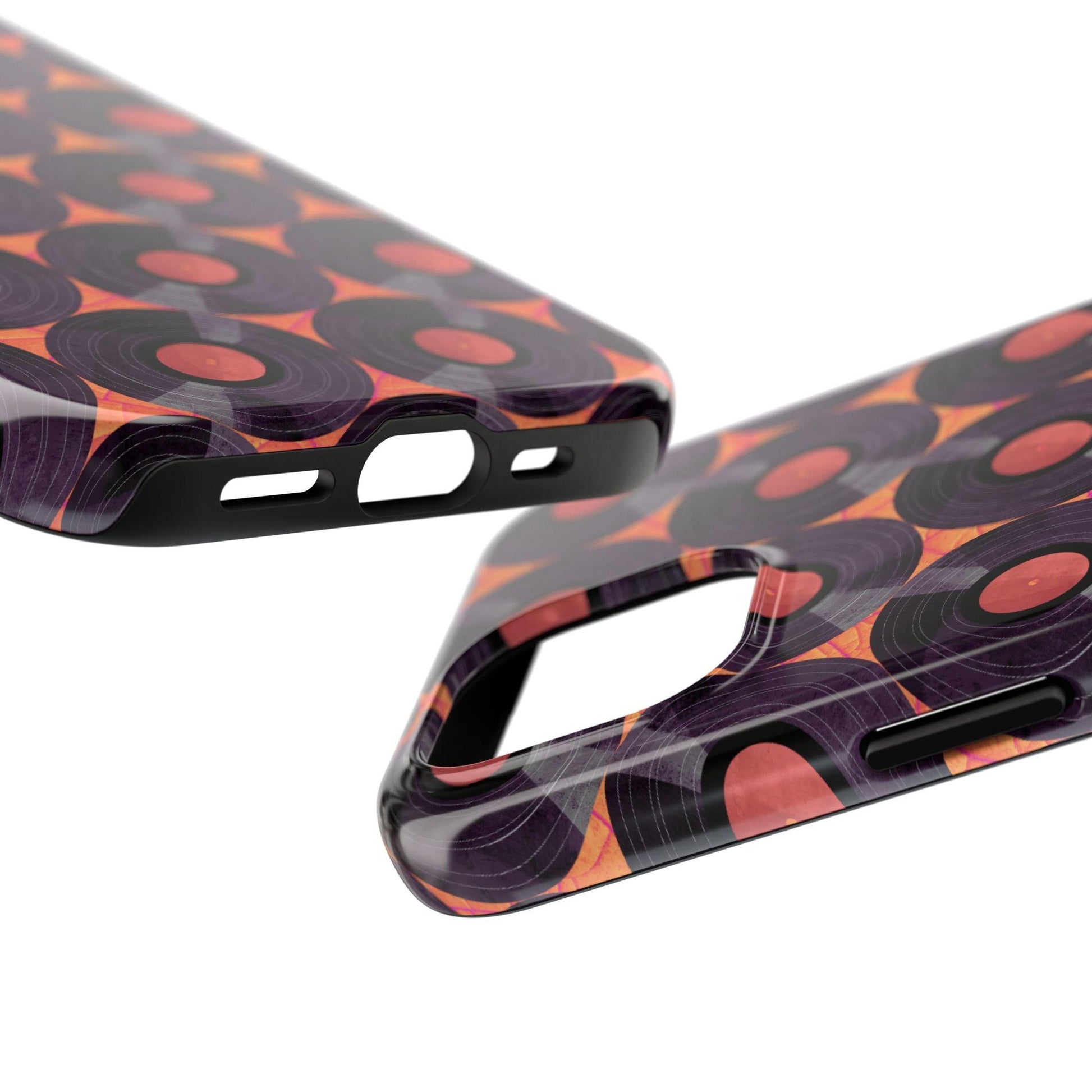 Vinyl Record Phone Case | Retro Red-Orange Design for iPhone & Samsung - Joyful Moments Market