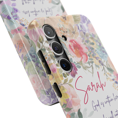 Personalized Floral Phone Cover with Bible Verse Psalm 46:5 - Joyful Moments Market