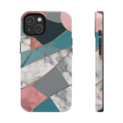 Marble Teal & Pink Phone Case | Funky Modern Design for iPhone & Samsung - Joyful Moments Market