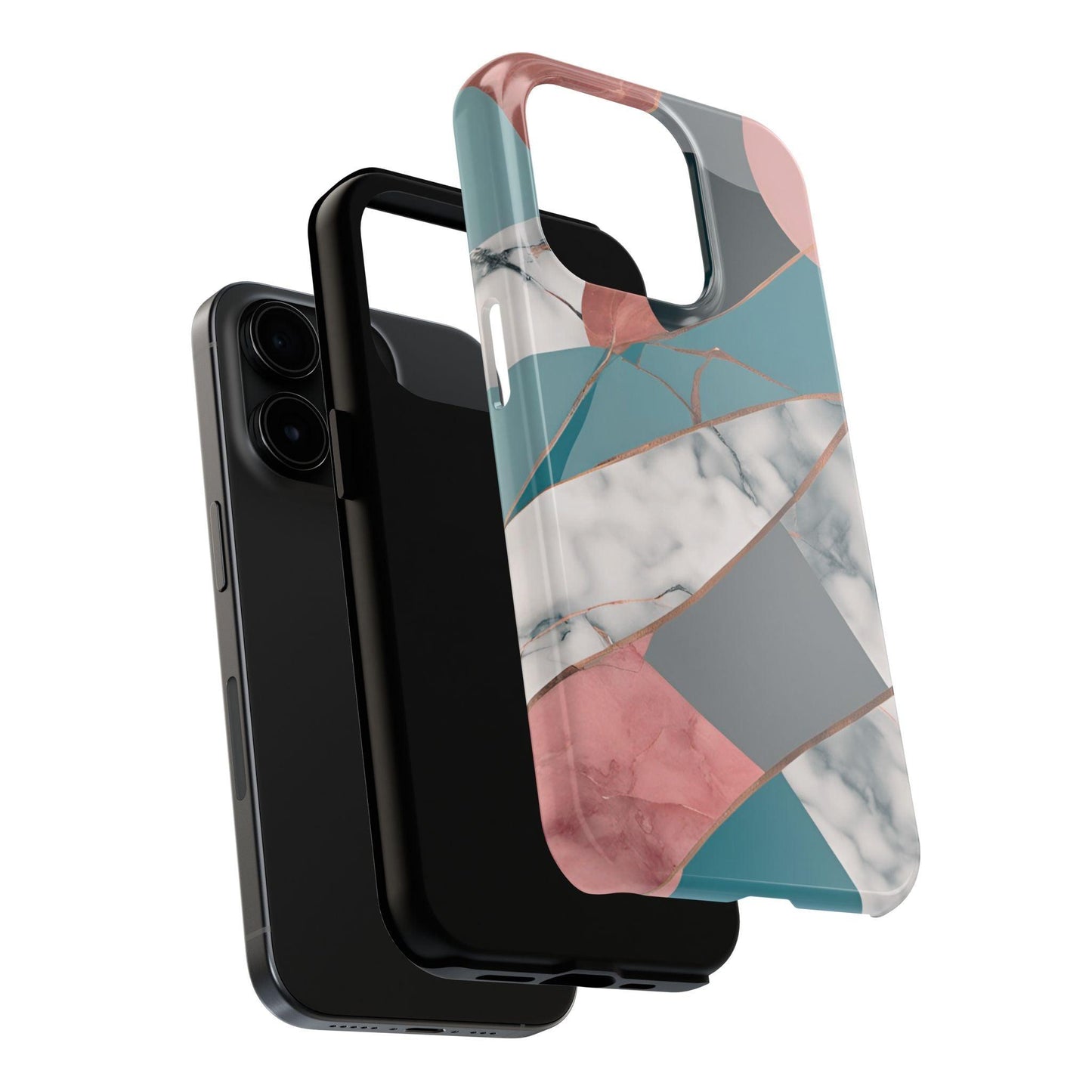 Marble Teal & Pink Phone Case | Funky Modern Design for iPhone & Samsung - Joyful Moments Market