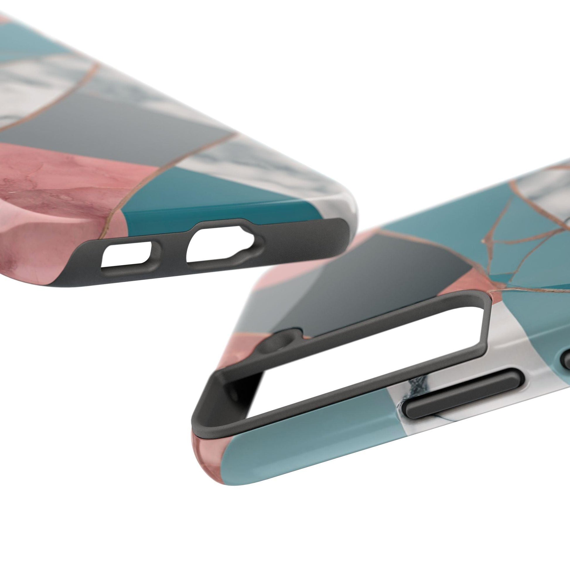 Marble Teal & Pink Phone Case | Funky Modern Design for iPhone & Samsung - Joyful Moments Market