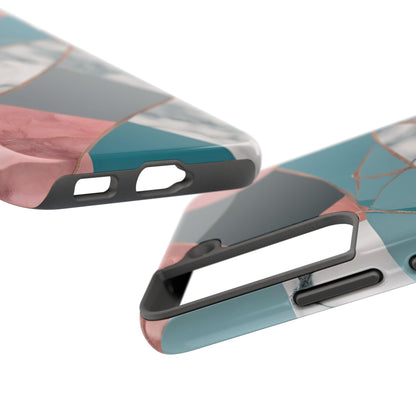 Marble Teal & Pink Phone Case | Funky Modern Design for iPhone & Samsung - Joyful Moments Market