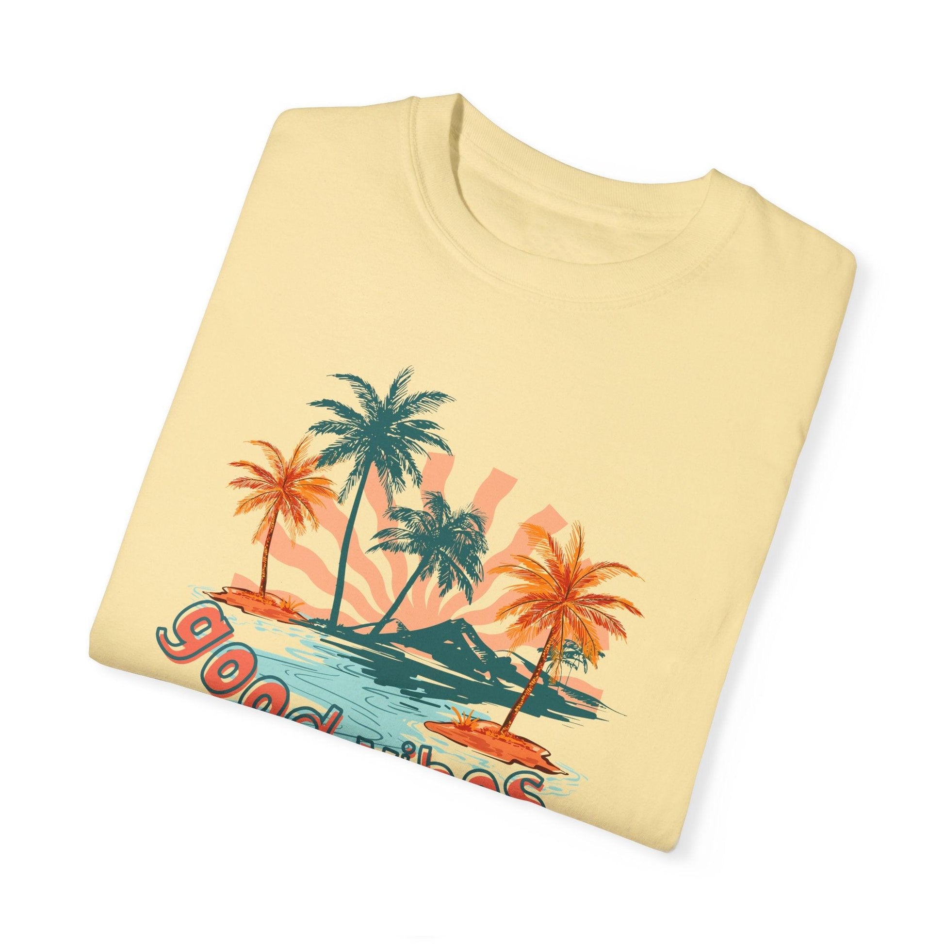 Comfort Colors Palm Sunrise Tee | Soft Garment-Dyed Cotton for Beach Vibes - Joyful Moments Market