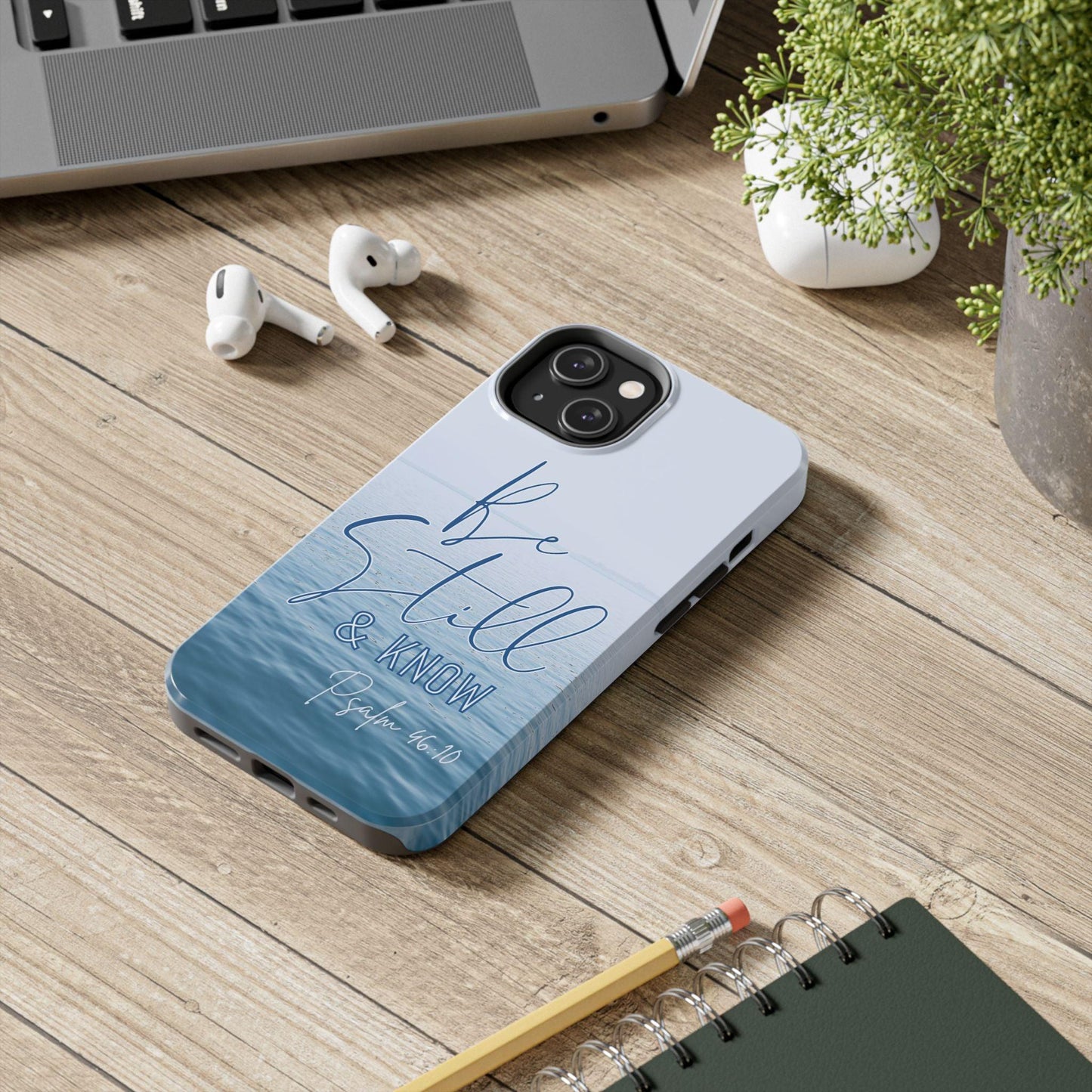 Tranquil Phone Case with Still Waters, 'Be Still and Know' Quote, Psalm 46:10 - Joyful Moments Market