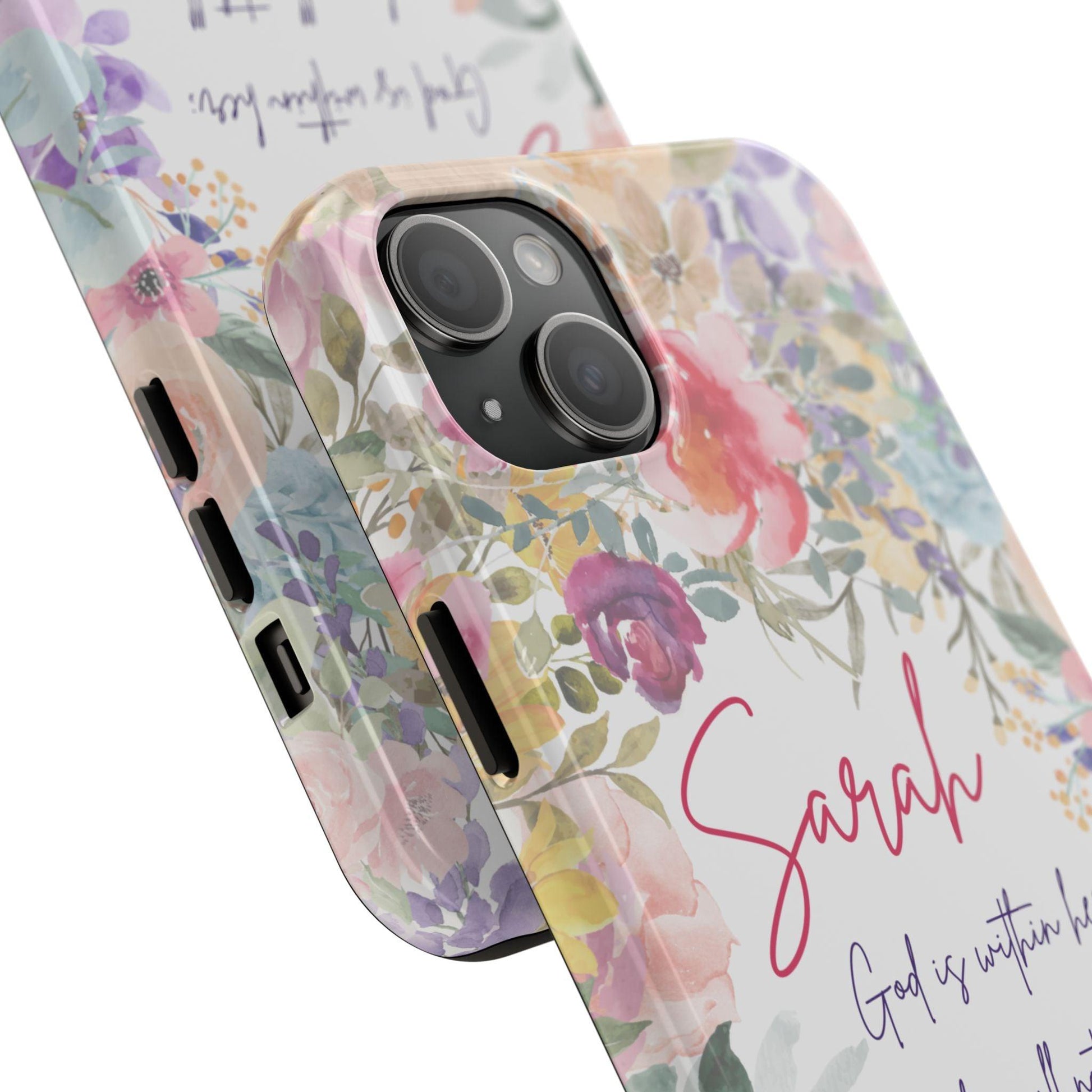 Personalized Floral Phone Cover with Bible Verse Psalm 46:5 - Joyful Moments Market