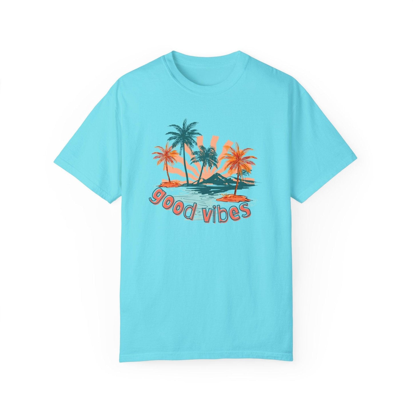 Comfort Colors Palm Sunrise Tee | Soft Garment-Dyed Cotton for Beach Vibes - Joyful Moments Market