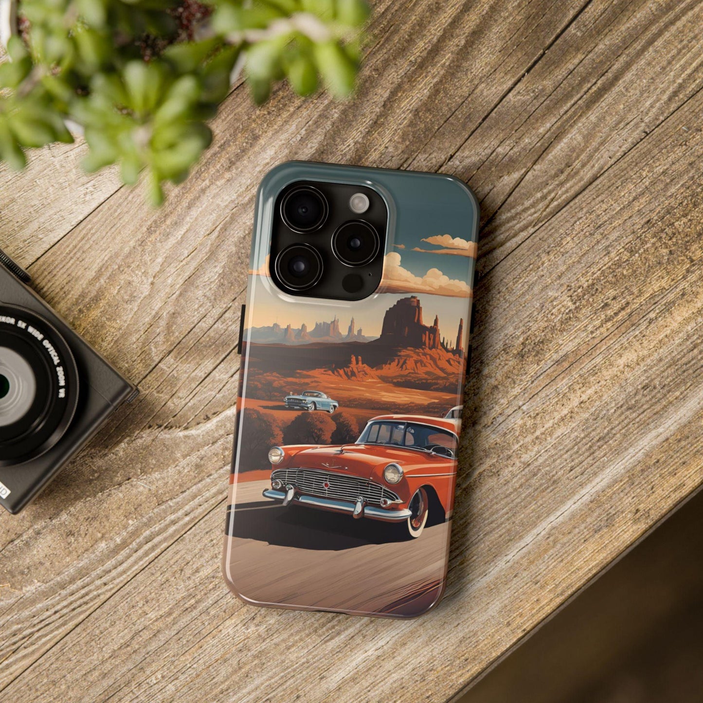 Retro Desert Car Phone Case | Route 66 Vibes for iPhone & Samsung - Joyful Moments Market