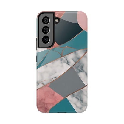 Marble Teal & Pink Phone Case | Funky Modern Design for iPhone & Samsung - Joyful Moments Market