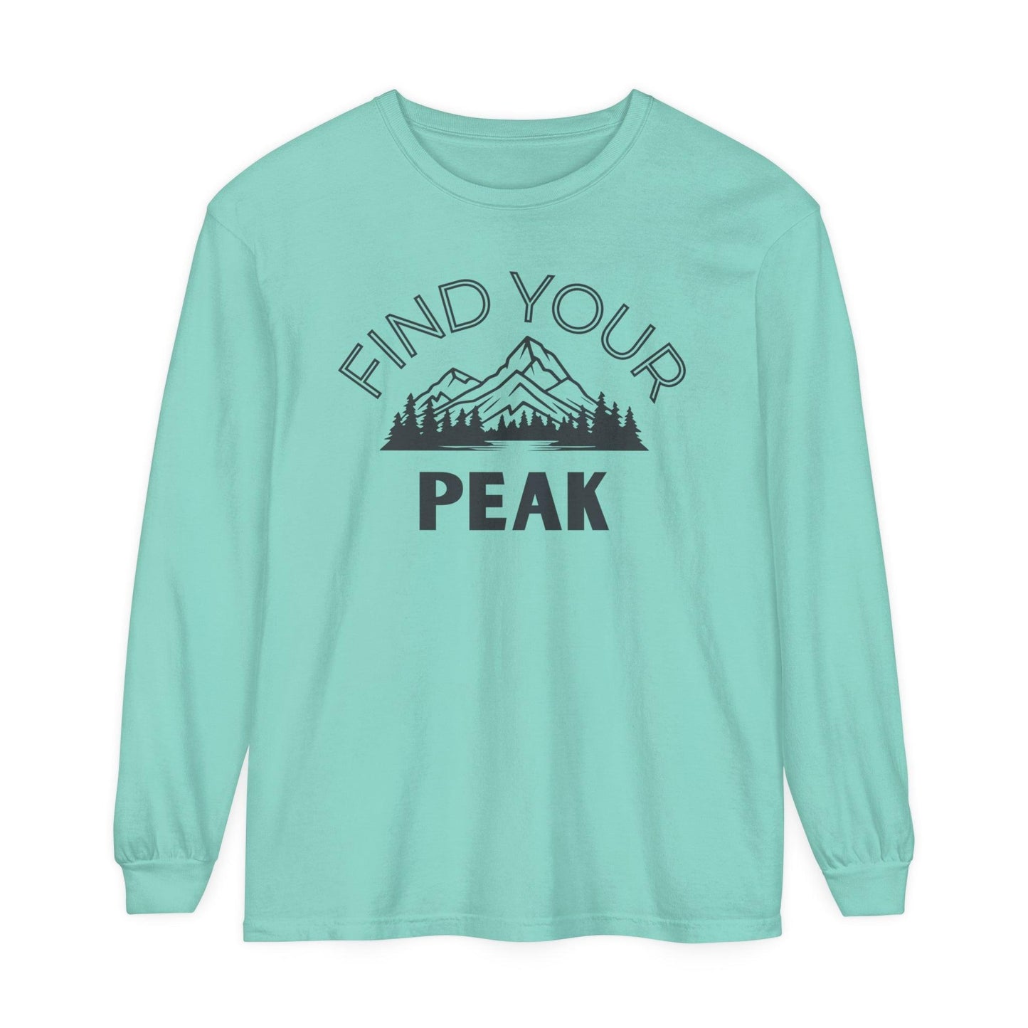 Comfort Colors Long Sleeve T-Shirt | Garment-Dyed Cotton with Inspiring Mountain Scene - Joyful Moments Market