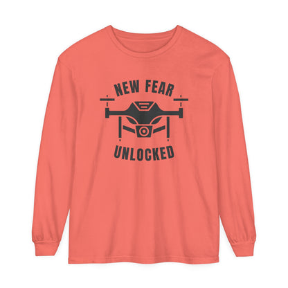 Comfort Colors Long Sleeve T-Shirt | Garment-Dyed Cotton & "New Fear Unlocked" Design - Joyful Moments Market