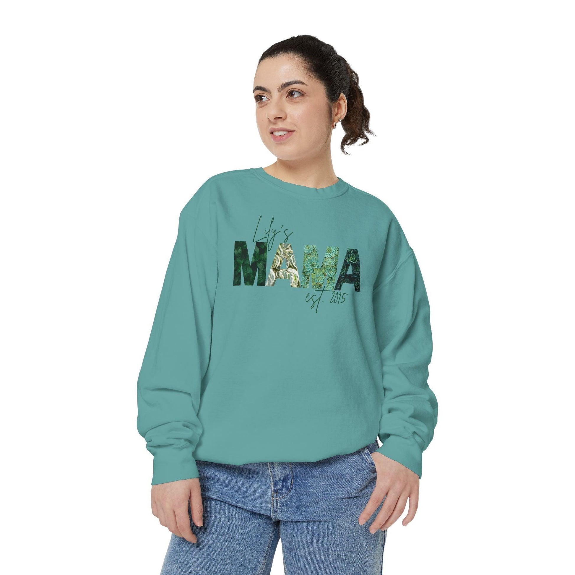 Customizable Comfort Colors Plant Mama Sweatshirt | Personalized Gift for Plant-Loving Moms - Joyful Moments Market