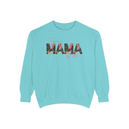 Customizable Comfort Colors Tropical Mama Sweatshirt | Personalized Gift for Beach-Loving Moms - Joyful Moments Market