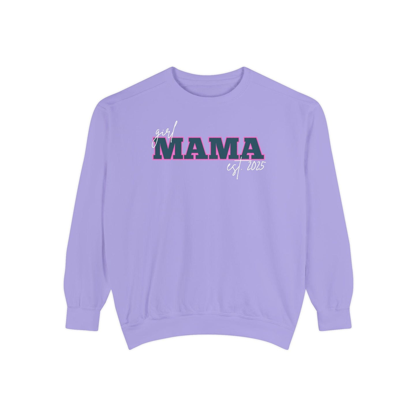 Customizable Comfort Colors Girl Mama Sweatshirt | Personalized Gift for Moms - Joyful Moments Market