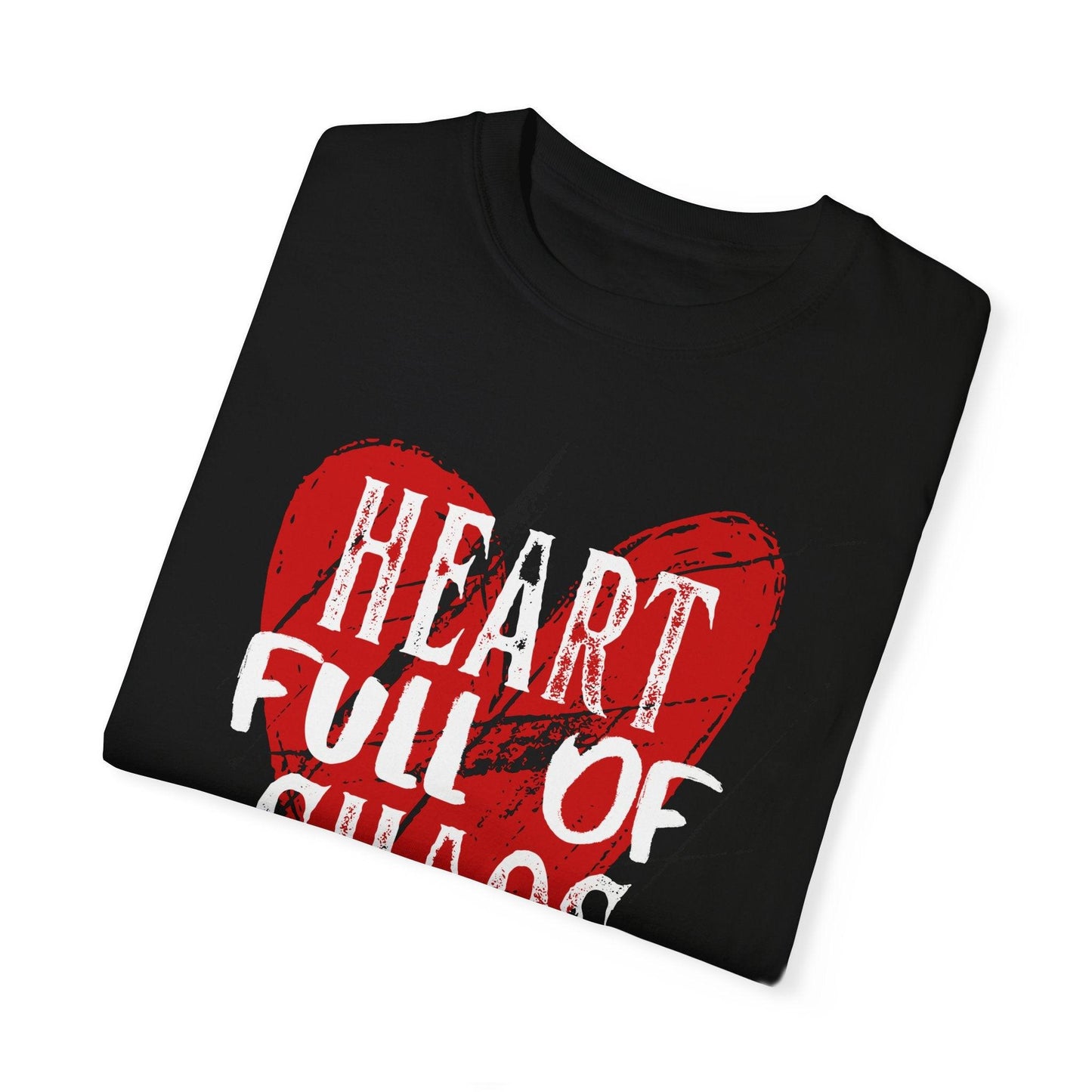 Comfort Colors Grunge Emo Tee | Soft Garment-Dyed Cotton with Edgy Red Heart Graphic - Joyful Moments Market