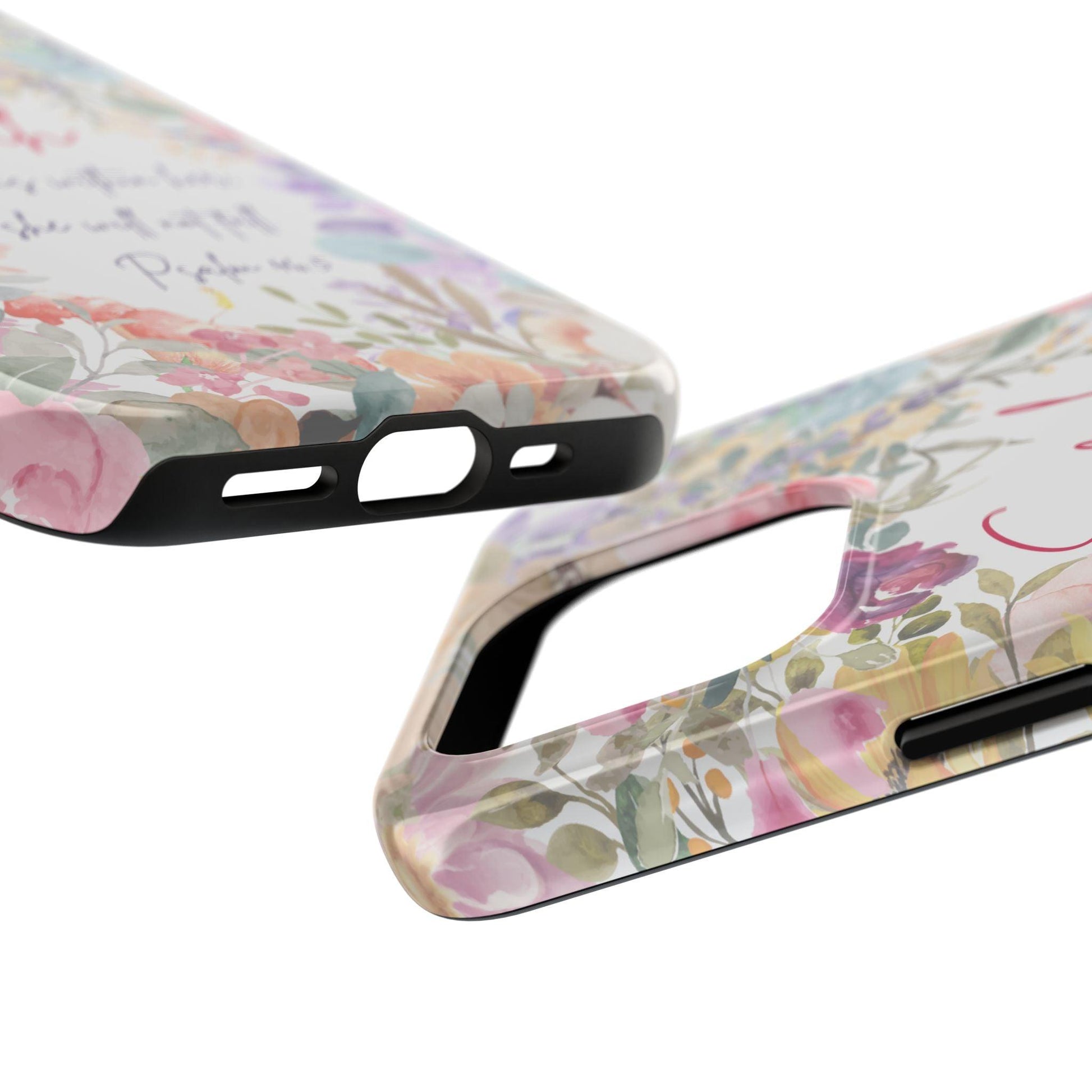 Personalized Floral Phone Cover with Bible Verse Psalm 46:5 - Joyful Moments Market