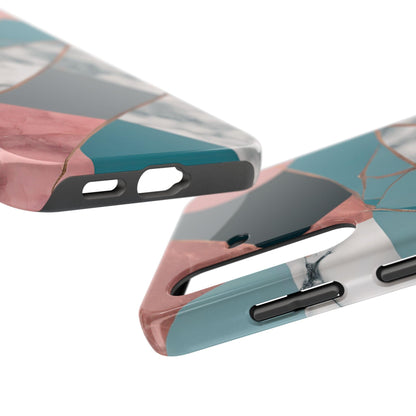 Marble Teal & Pink Phone Case | Funky Modern Design for iPhone & Samsung - Joyful Moments Market