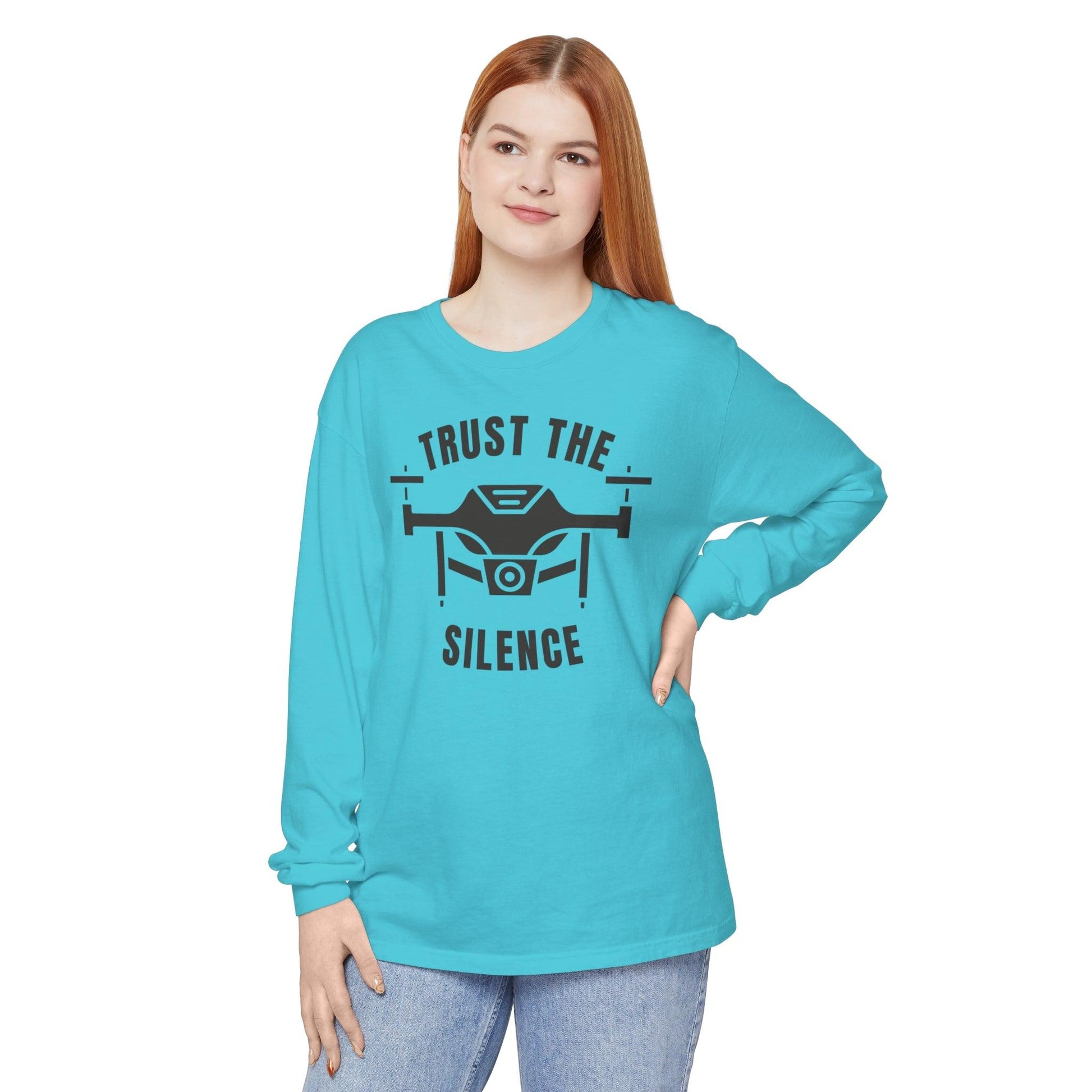 Comfort Colors Long Sleeve T-Shirt | Garment-Dyed Cotton & Witty Drone Design - Joyful Moments Market