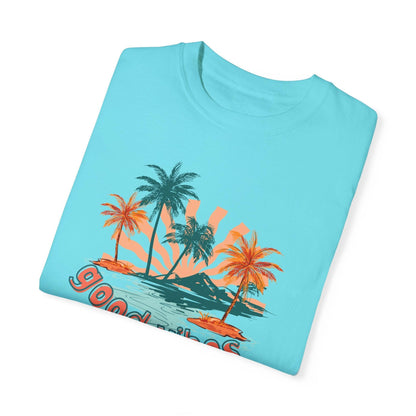 Comfort Colors Palm Sunrise Tee | Soft Garment-Dyed Cotton for Beach Vibes - Joyful Moments Market