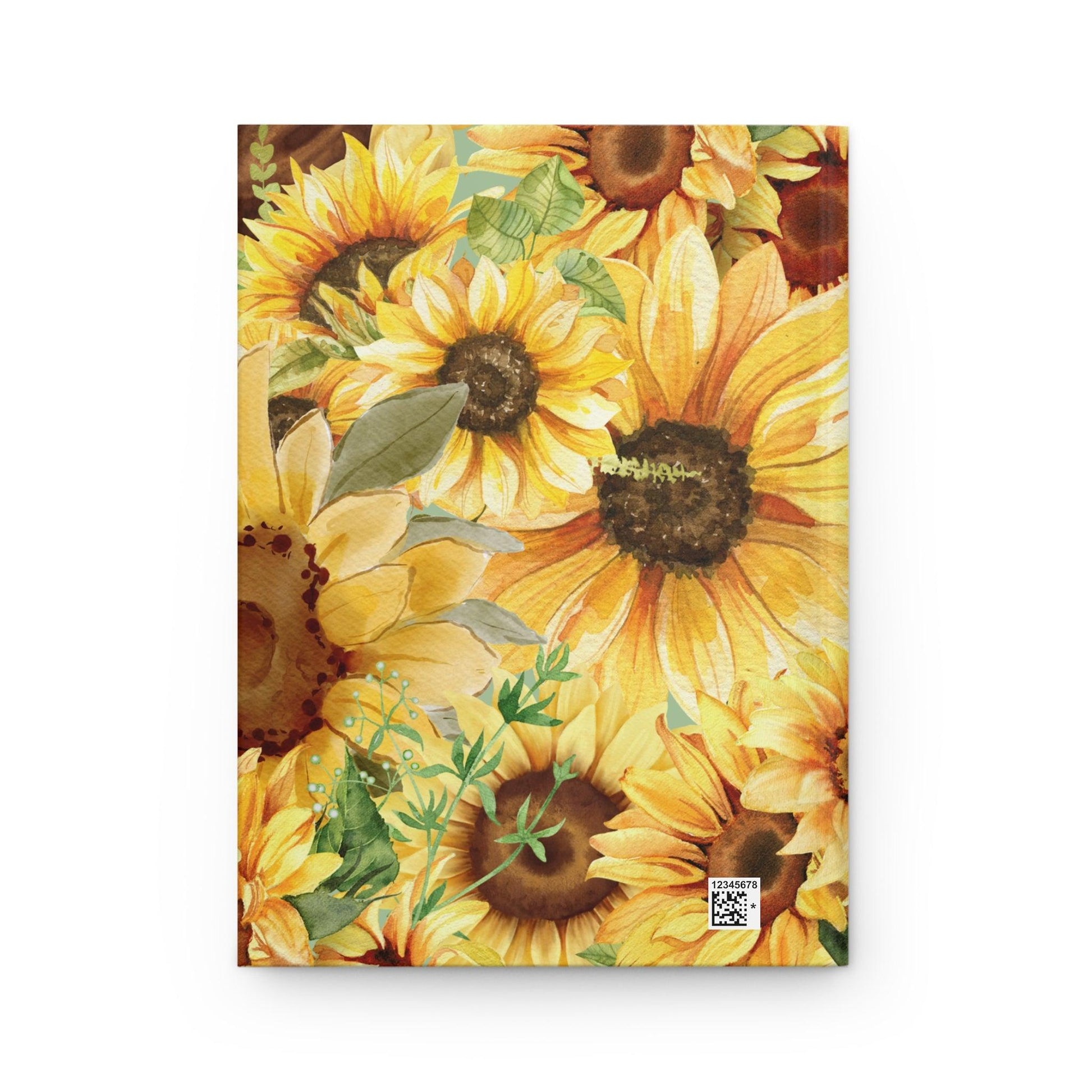 Personalized Sunflower Journal | Vibrant Watercolor Hardcover Notebook - Joyful Moments Market