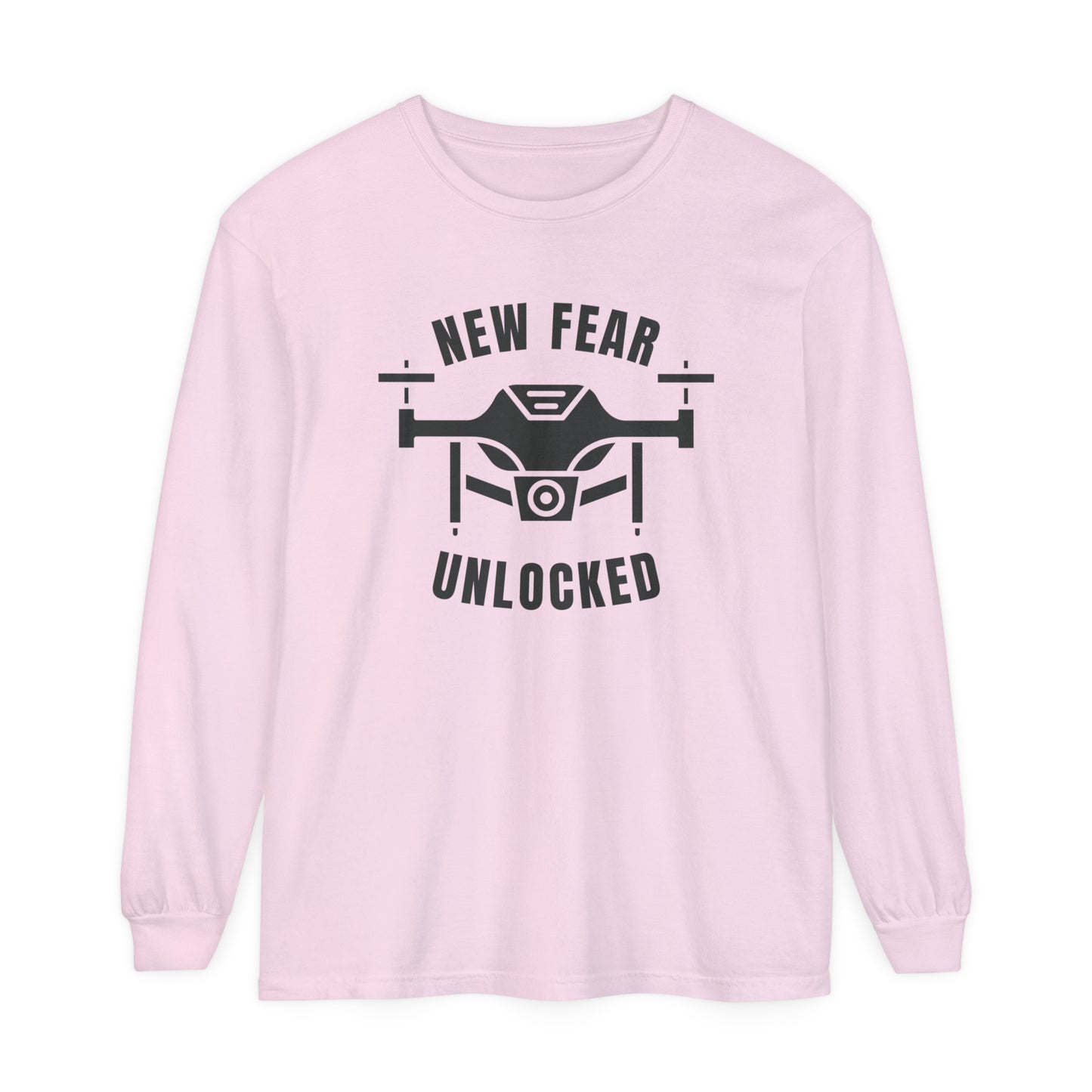 Comfort Colors Long Sleeve T-Shirt | Garment-Dyed Cotton & "New Fear Unlocked" Design - Joyful Moments Market