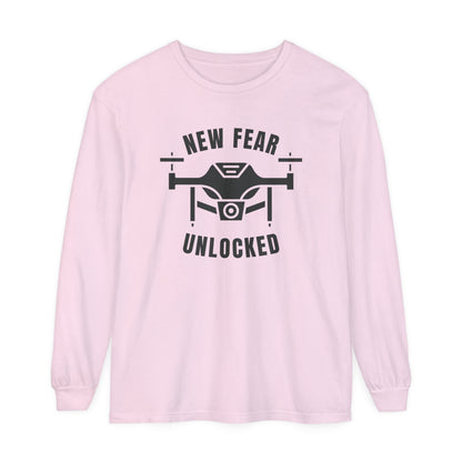 Comfort Colors Long Sleeve T-Shirt | Garment-Dyed Cotton & "New Fear Unlocked" Design - Joyful Moments Market