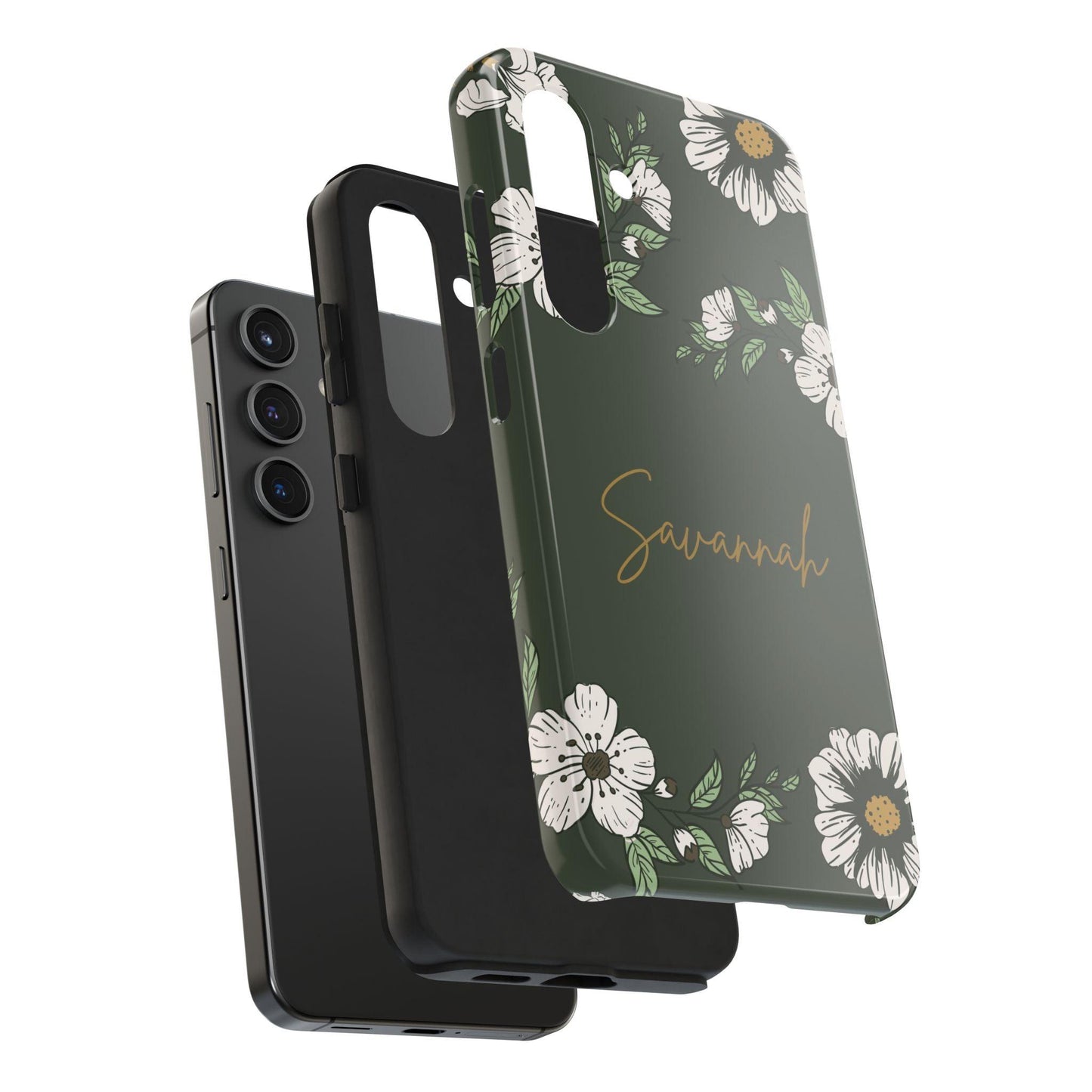 Personalized Floral Phone Case for iPhone and Samsung with Custom Name - Joyful Moments Market