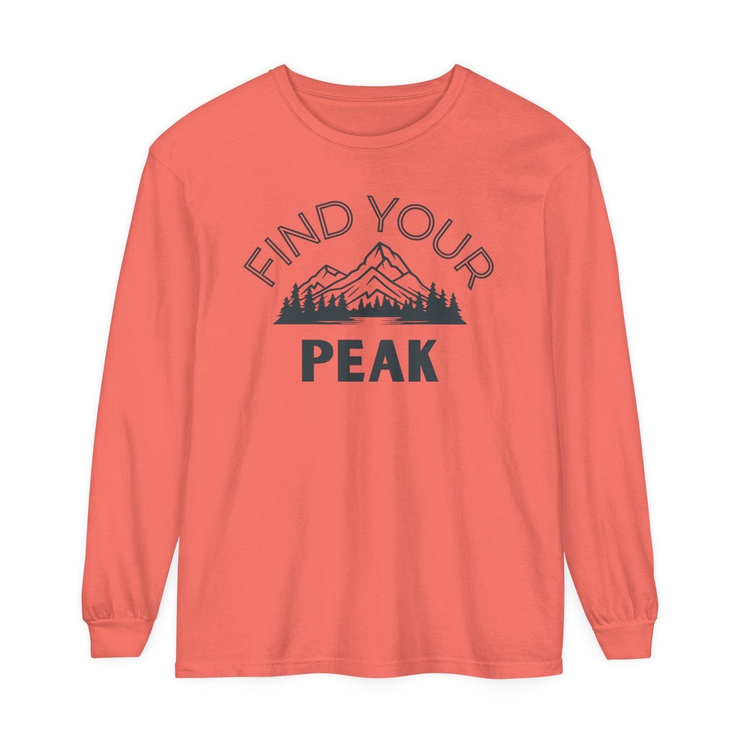 Comfort Colors Long Sleeve T-Shirt | Garment-Dyed Cotton with Inspiring Mountain Scene - Joyful Moments Market