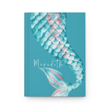 Personalized Mermaid Journal | Teal Watercolor Tail Design with Custom Name - Joyful Moments Market