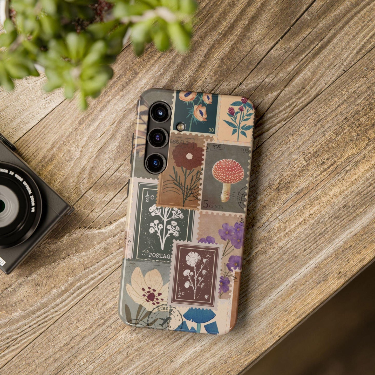 Antique Stamp Collage Phone Case | Vintage Travel Design for iPhone & Samsung - Joyful Moments Market