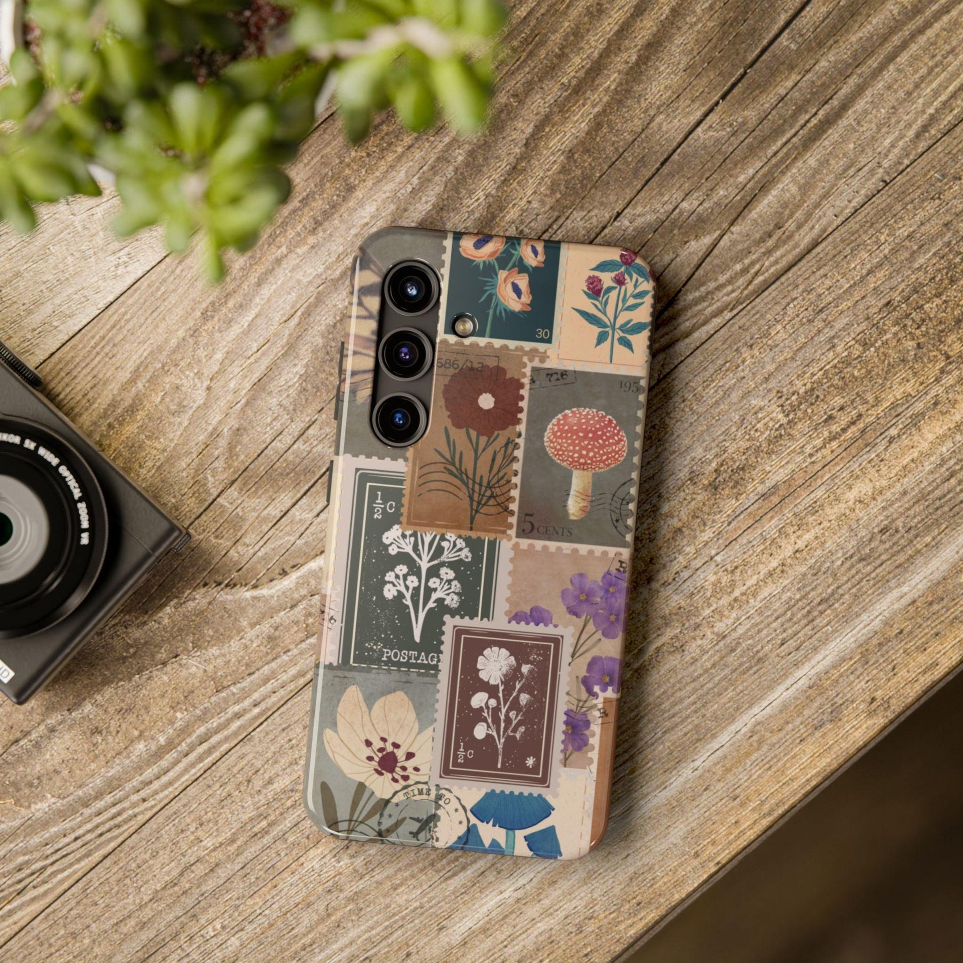 Antique Stamp Collage Phone Case | Vintage Travel Design for iPhone & Samsung - Joyful Moments Market