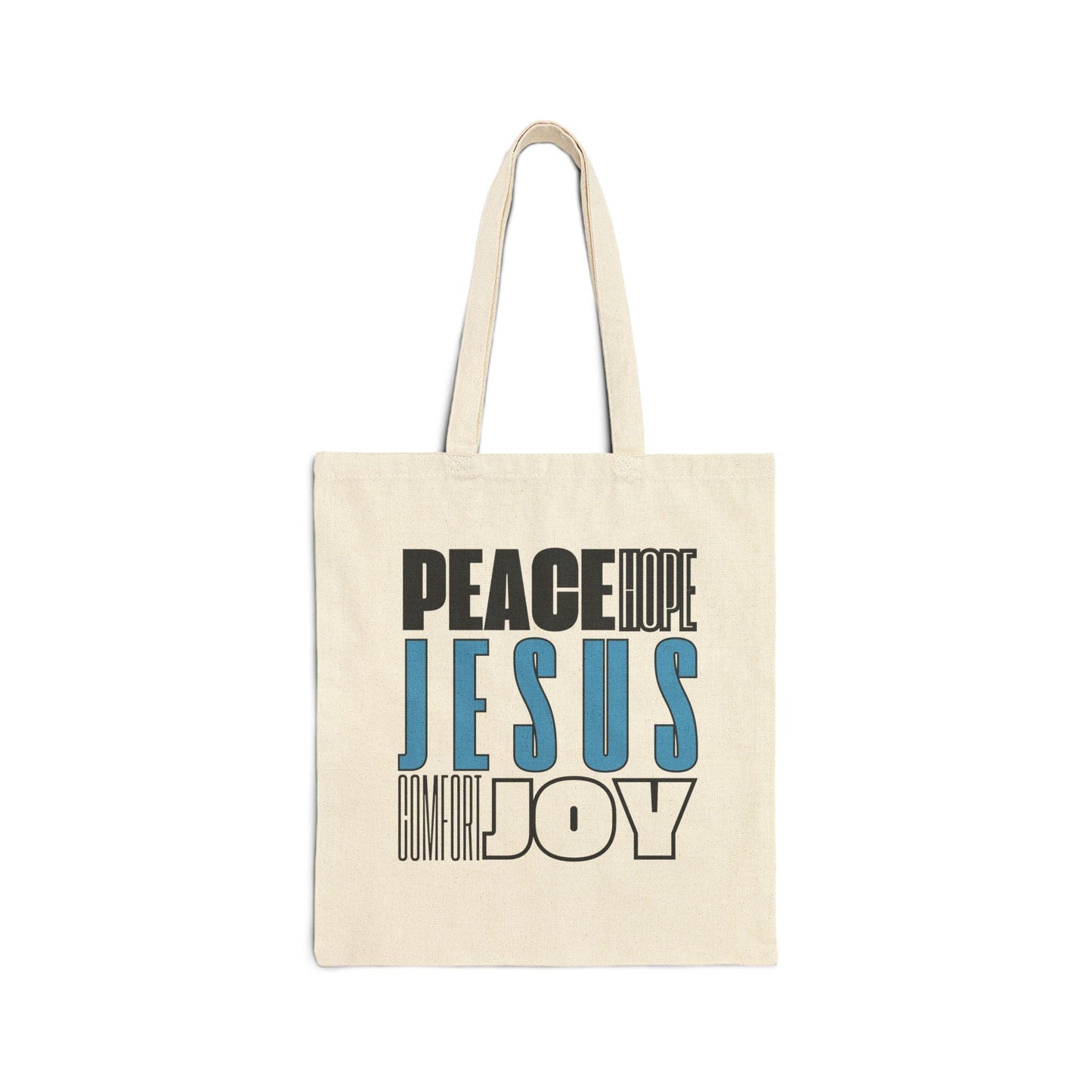 Jesus Canvas Tote Bag Unisex Durable Cotton Faith Gift for Church Bible Study or Everyday Use in Natural or Black - Joyful Moments Market