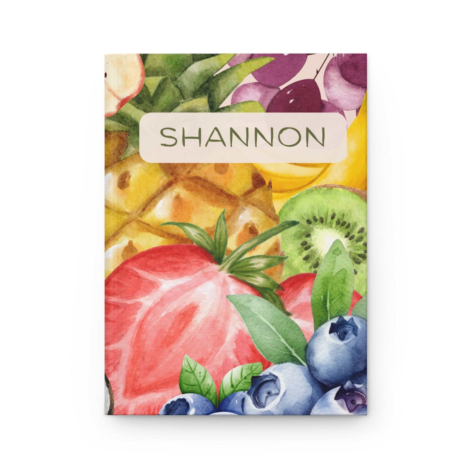 Personalized Watercolor Fruit Journal | Custom Hardcover for Wellness & Creativity - Joyful Moments Market