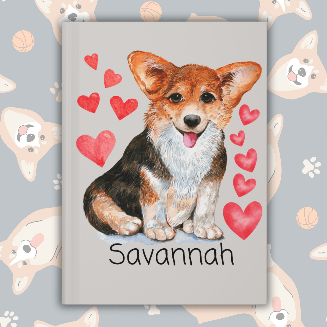 Personalized Corgi Journal | Adorable Dog Lover’s Notebook with Custom Name - Joyful Moments Market