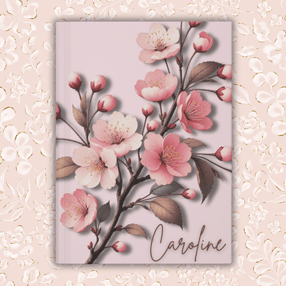 Personalized Light Pink Floral Journal | Elegant Hardcover with Custom Name - Joyful Moments Market