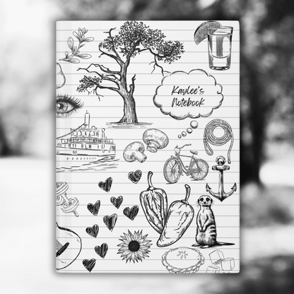 Personalized Sketch & Scribble Journal | Playful Doodle-Inspired Hardcover - Joyful Moments Market