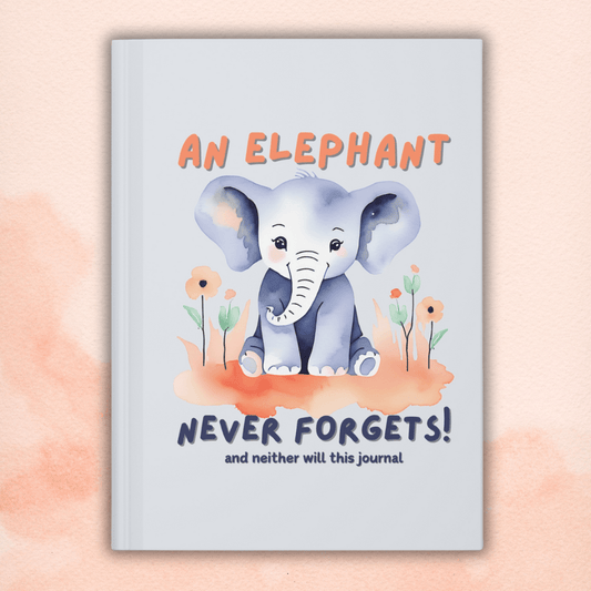 Elephant Journal | Cute Watercolor Baby Elephant Hardcover Notebook - Joyful Moments Market