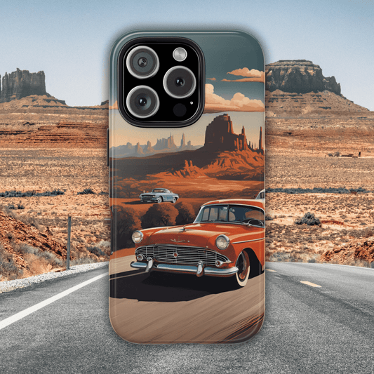 Retro Desert Car Phone Case | Route 66 Vibes for iPhone & Samsung - Joyful Moments Market