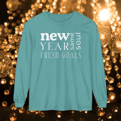 Comfort Colors Long Sleeve T-Shirt | Soft Garment-Dyed Cotton | Celebrate Fresh Goals in Cozy Style with Durable Everyday Comfort - Joyful Moments Market