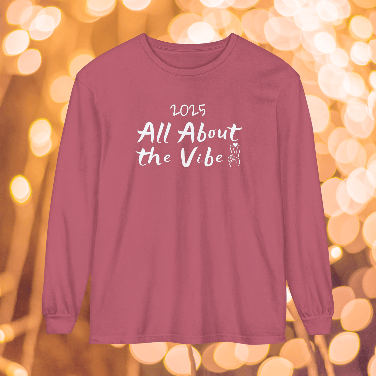 Comfort Colors Long Sleeve T-Shirt | Soft Garment-Dyed Cotton | Spread Peace, Love, and Good Vibes in Style for 2025 - Joyful Moments Market