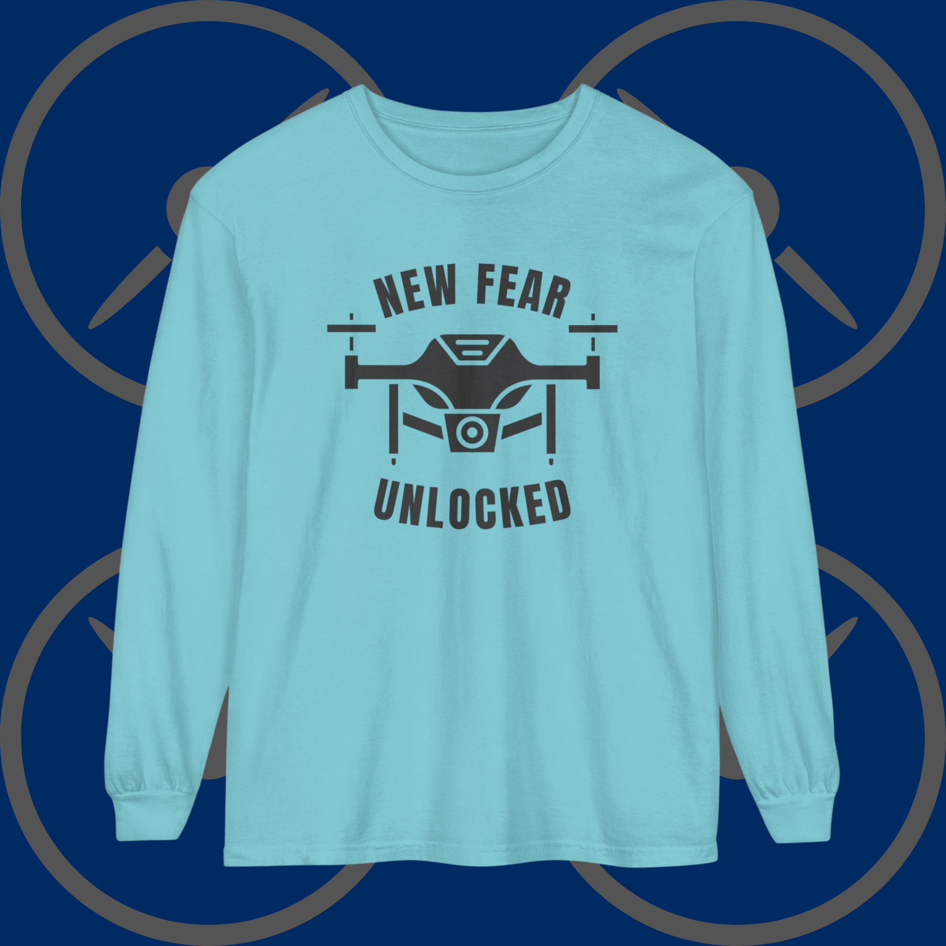 Comfort Colors Long Sleeve T-Shirt | Garment-Dyed Cotton & "New Fear Unlocked" Design - Joyful Moments Market