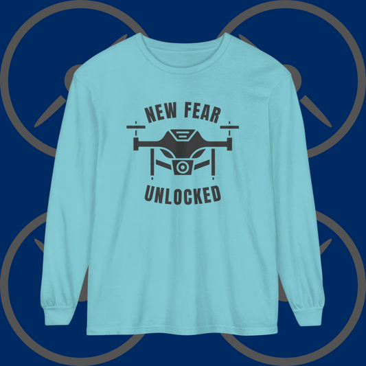 Comfort Colors Long Sleeve T-Shirt | Garment-Dyed Cotton & "New Fear Unlocked" Design - Joyful Moments Market