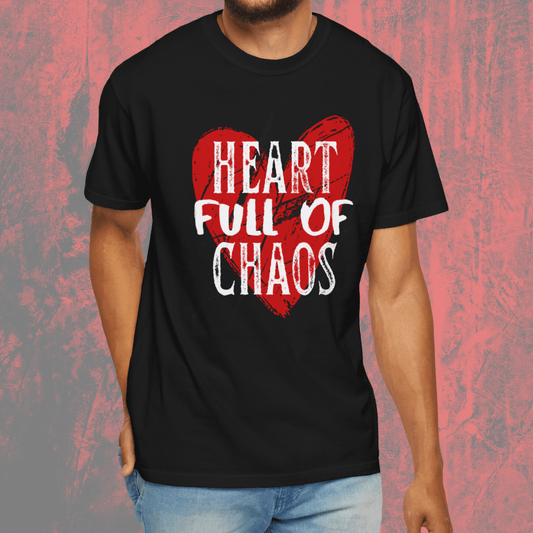 Comfort Colors Grunge Emo Tee | Soft Garment-Dyed Cotton with Edgy Red Heart Graphic - Joyful Moments Market