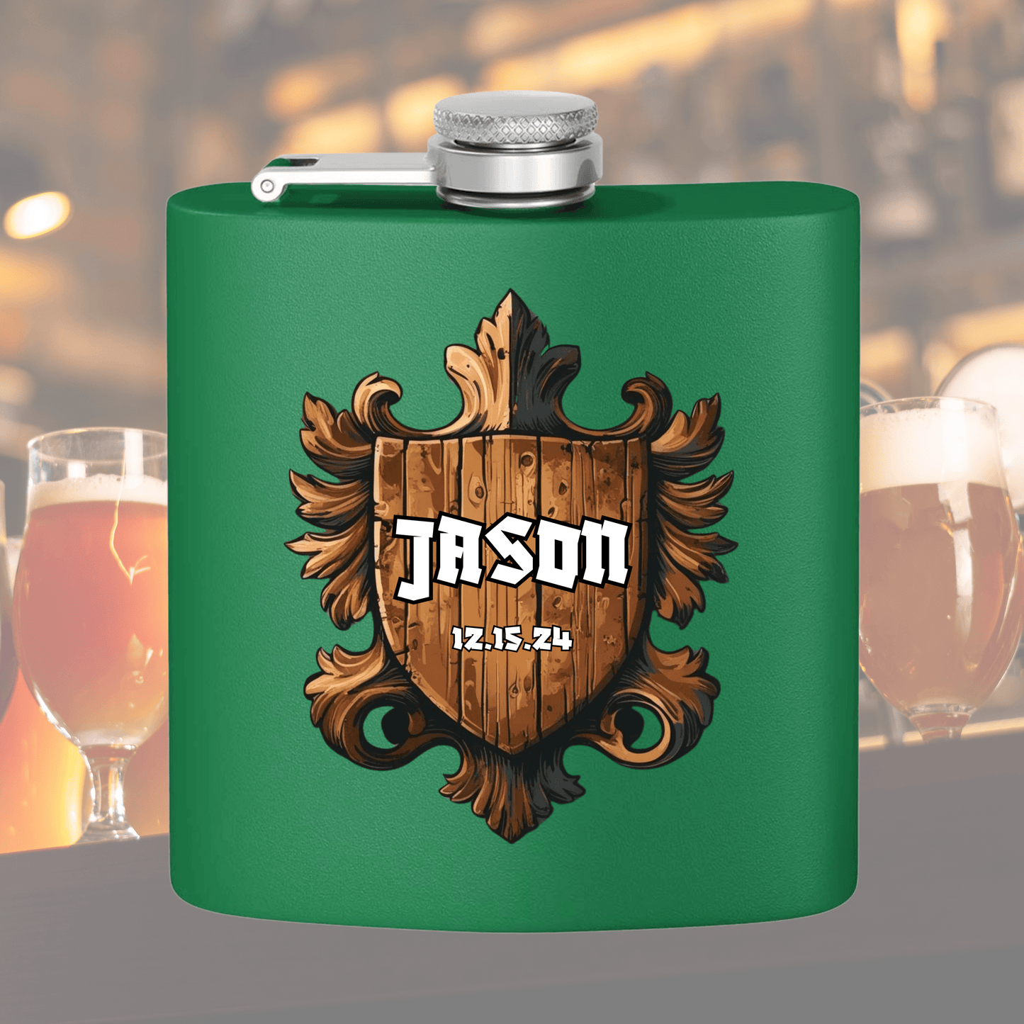 Personalized Stainless Steel Flask | Custom Groomsmen Gift with Stylish Design - Joyful Moments Market