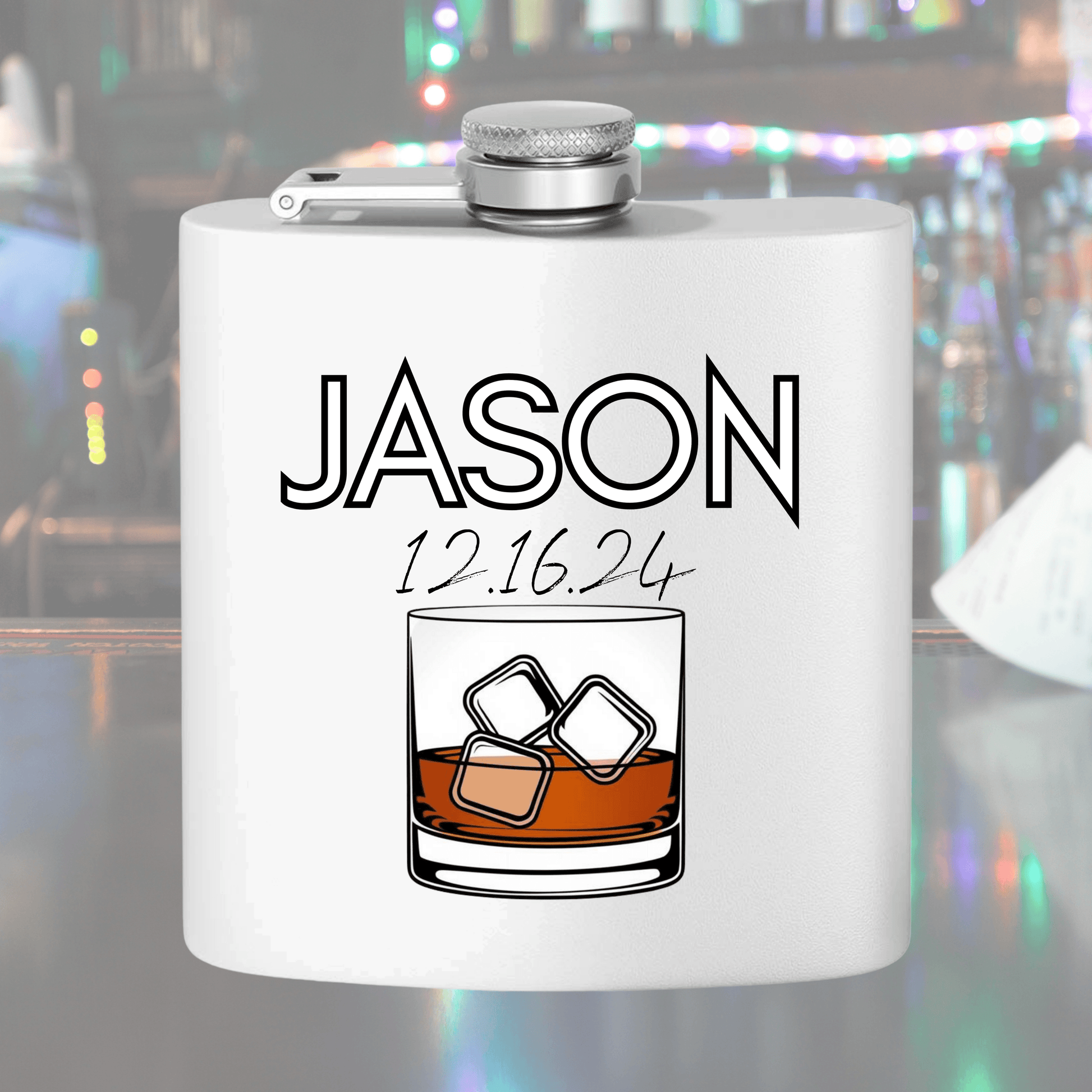 Personalized Stainless Steel Flask | Custom Groomsmen Gift with Stylish Design - Joyful Moments Market