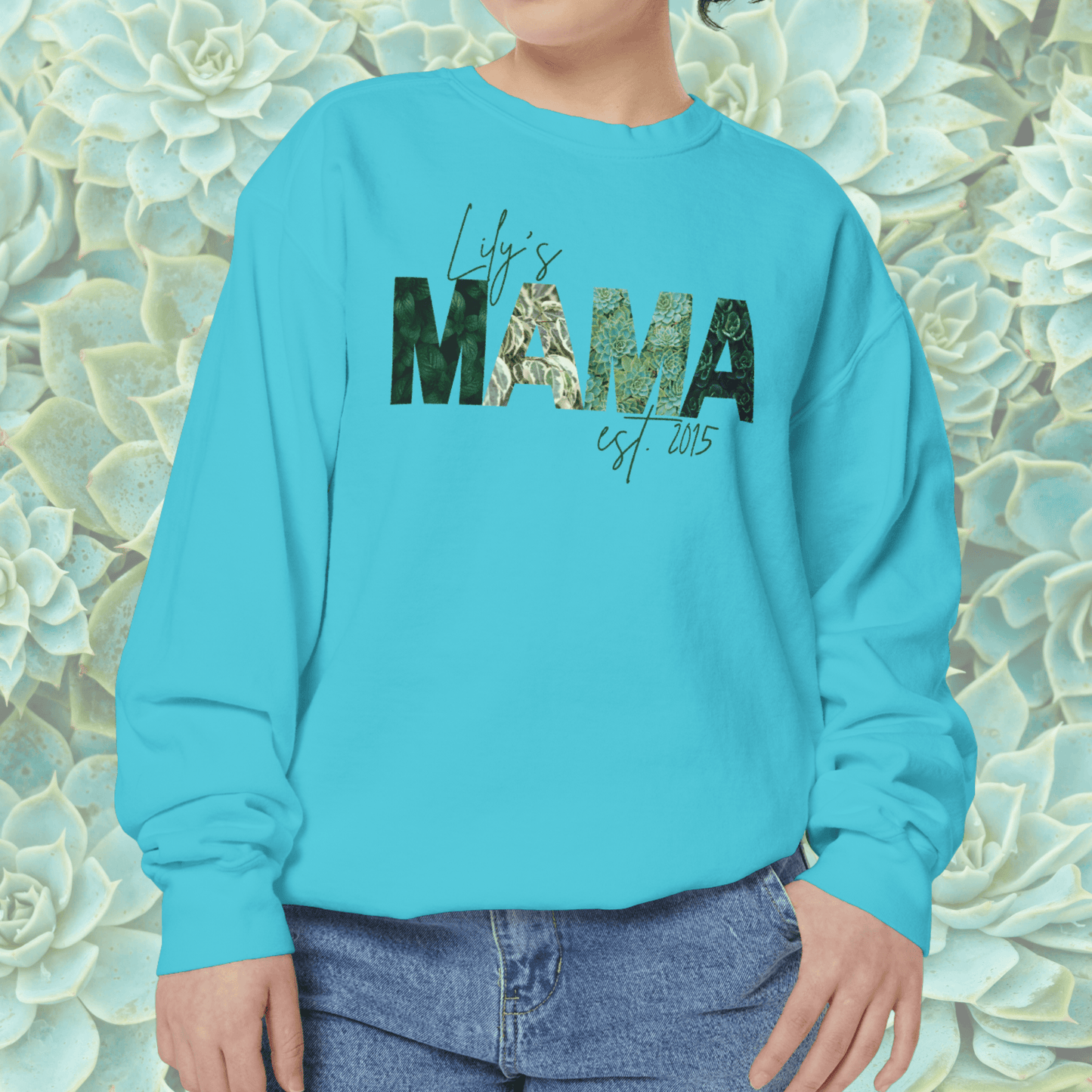 Customizable Comfort Colors Plant Mama Sweatshirt | Personalized Gift for Plant-Loving Moms - Joyful Moments Market