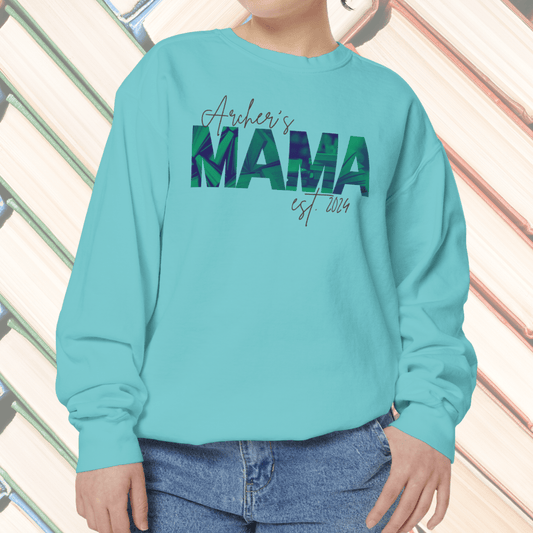 Customizable Comfort Colors Bookworm Mama Sweatshirt | Personalized Gift for Moms - Joyful Moments Market