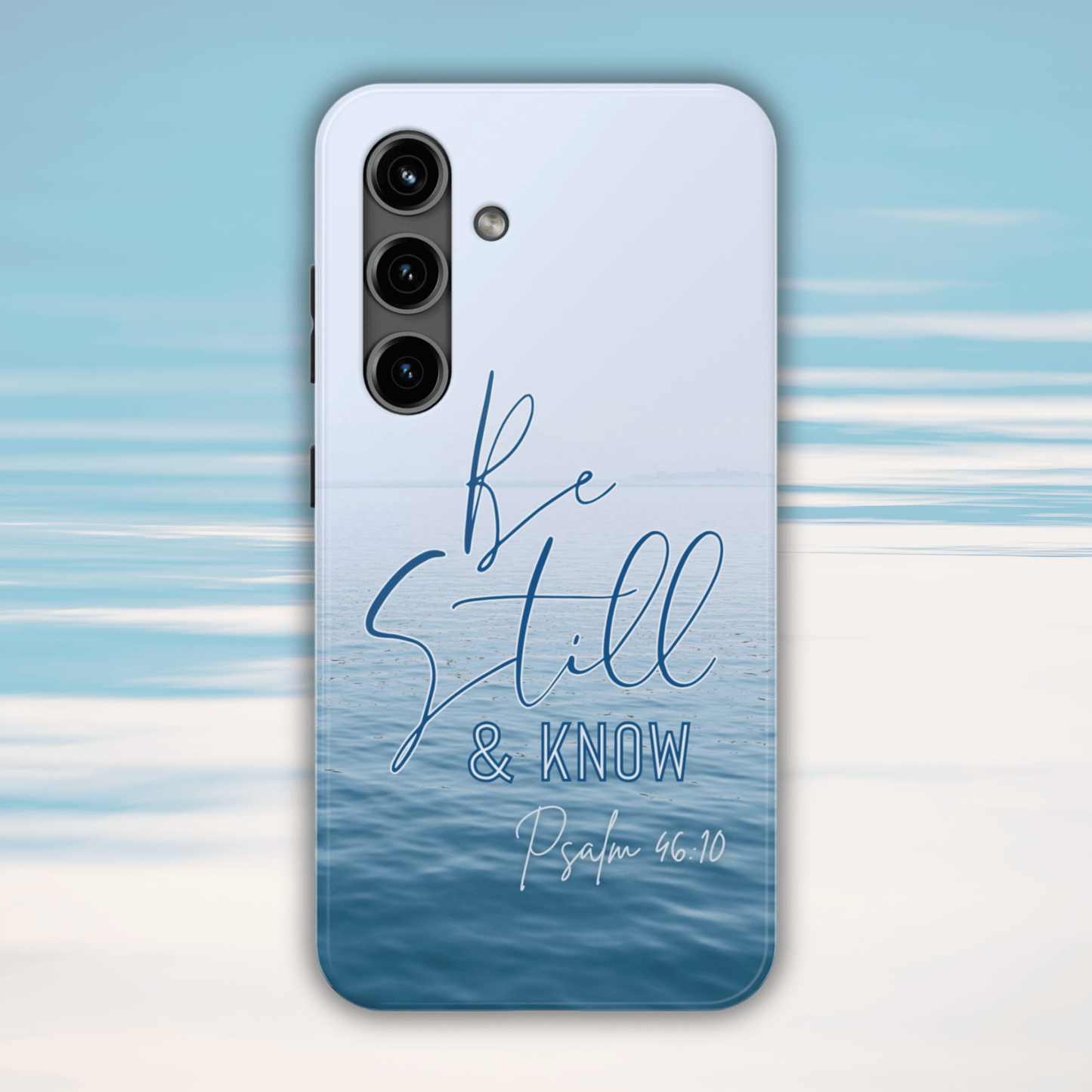 Tranquil Phone Case with Still Waters, 'Be Still and Know' Quote, Psalm 46:10 - Joyful Moments Market